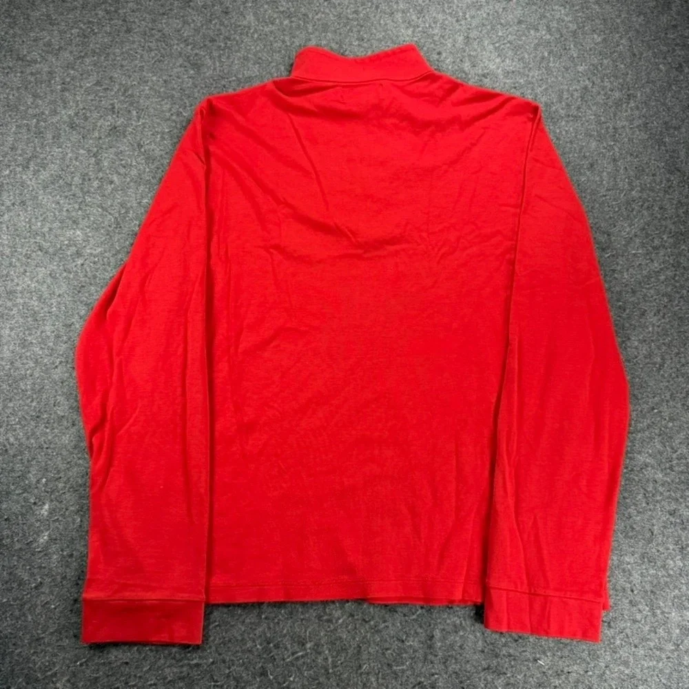 Polo by Ralph Lauren Mens‎ XL Mock Neck Red Pima Cotton 1/4 Zip Pullover Y2K